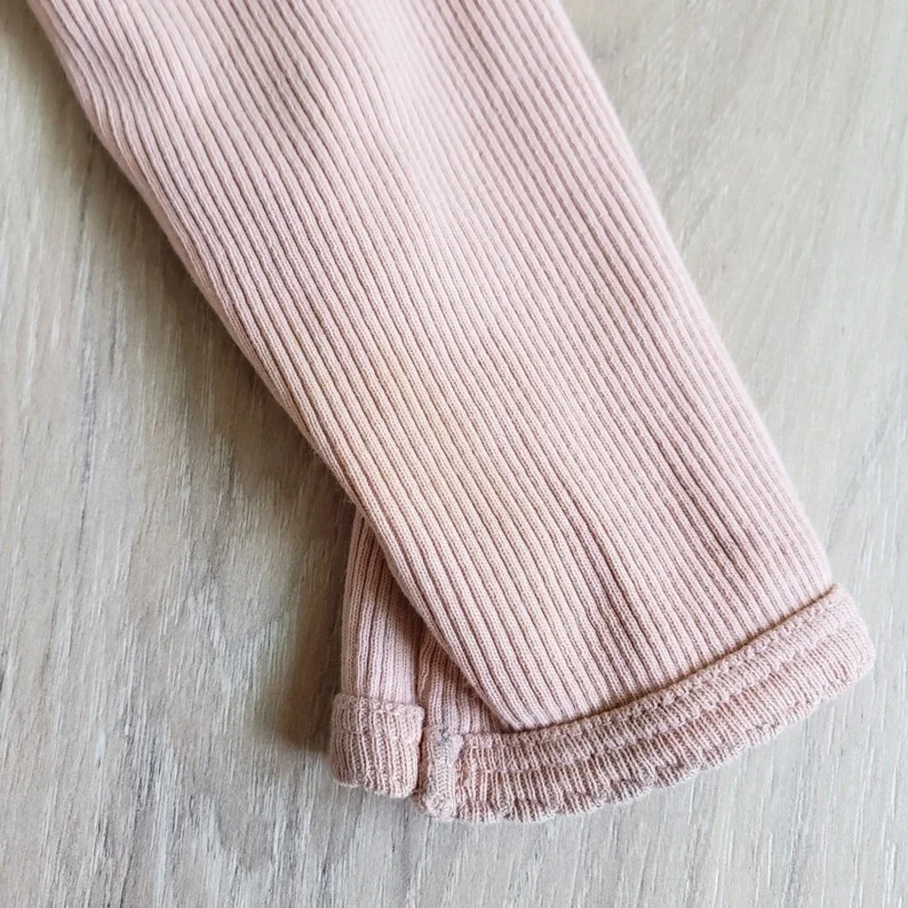 H&M Neutral Lot Girls 2/3T Ribbed Henley Loungewear 3 Matching Shirt Legging Set - Picture 7 of 7